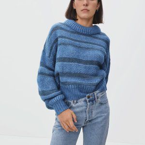 Everlane The Puff Wool/Alpaca Blend Sweater in Blue-Grey, Size S
